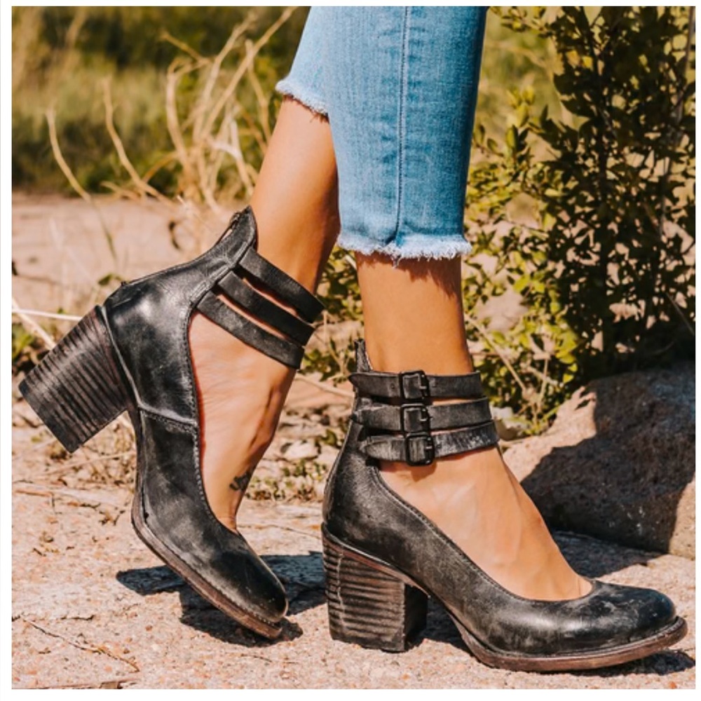 Freebird light brown Leather Women's Heeled Shoes